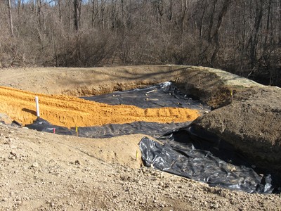 Hole partially filled